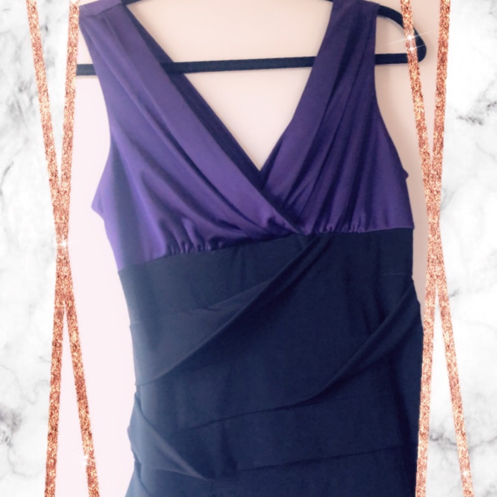 NWOT Black and Purple Bandage Dress